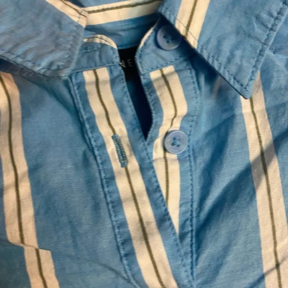 🎁Lane Bryant Kids Blue and White Striped Blouse - Picture 5 of 6